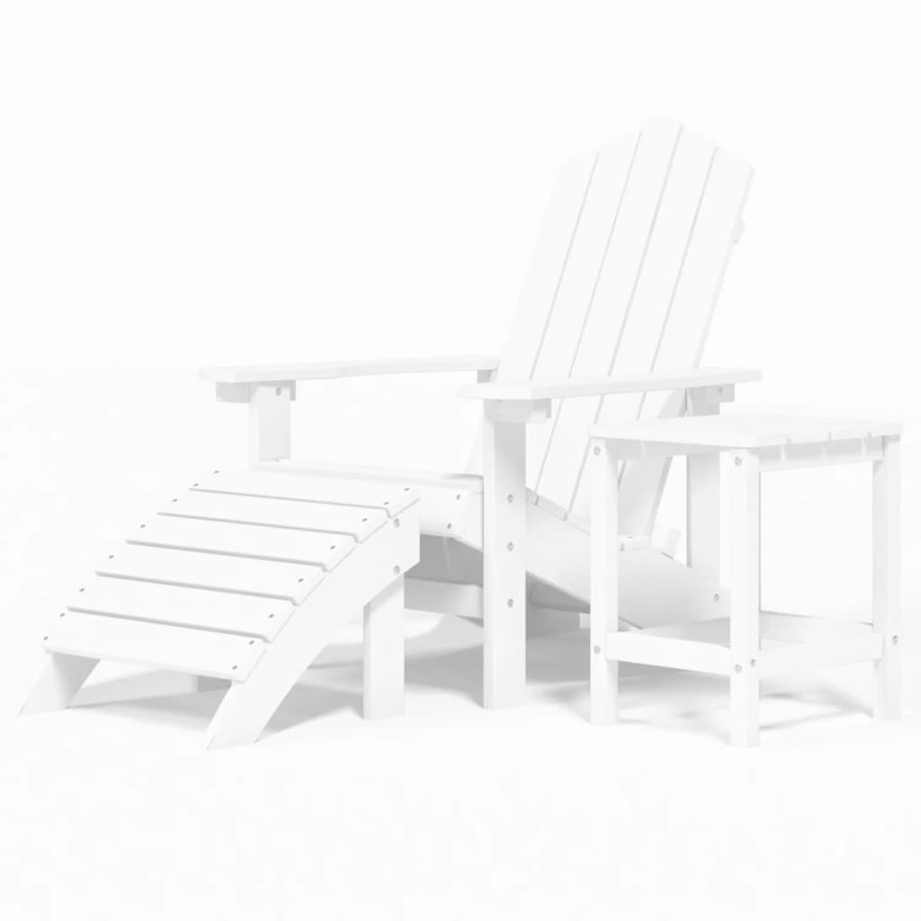 Tuinstoel Adirondack met voetenbank tafel HDPE antracietkleurig