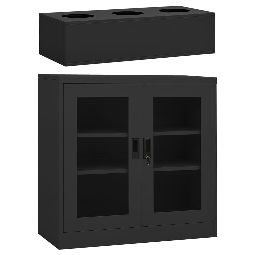 Armoire de bureau 90x40x70 cm acier, anthracite