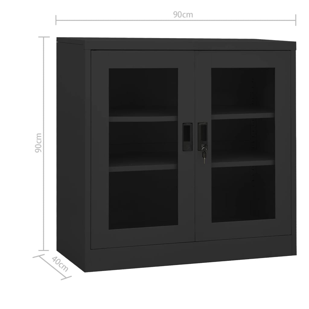 Armoire de bureau 90x40x70 cm acier, anthracite