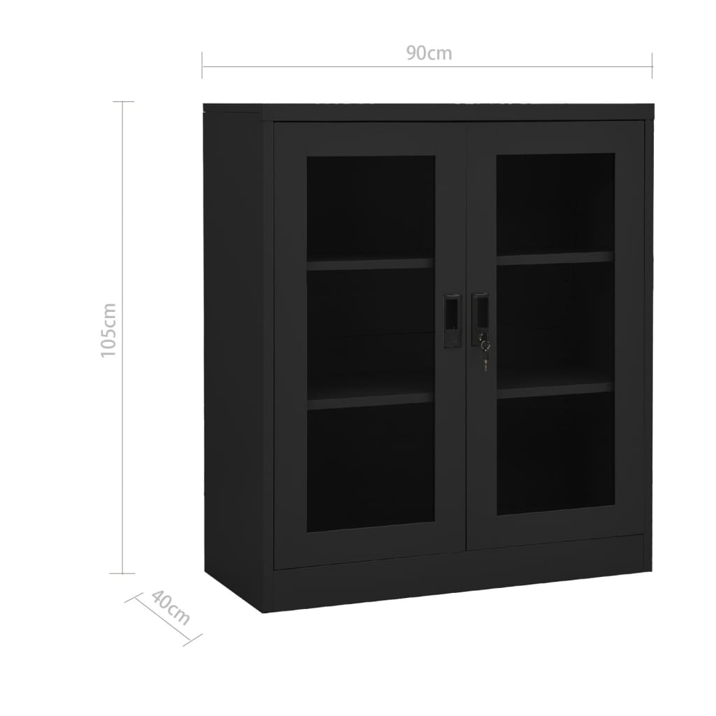 Armoire de bureau 90x40x70 cm acier, anthracite