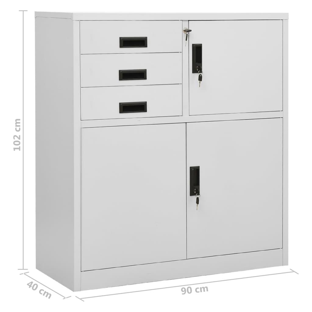 Armoire de bureau avec jardinière 90x40x125 cm en acier