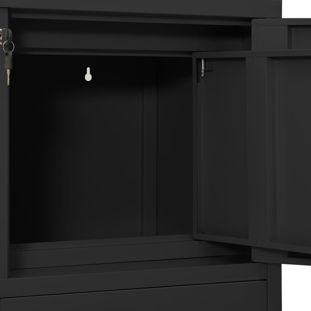 Armoire de bureau avec jardinière 90x40x125 cm en acier