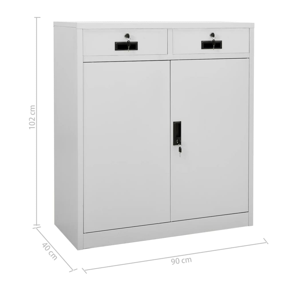 Armoire de bureau avec jardinière 90x40x125 cm en acier