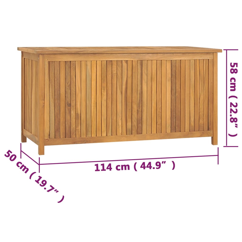 Coffre de jardin 175x50x55 cm teck massif