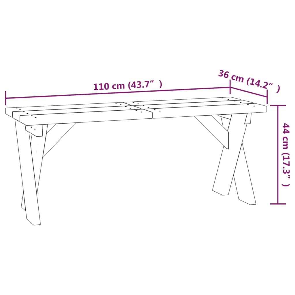 Banc de jardin 110 cm bois de pin imprégné