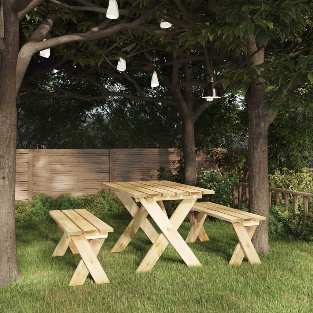 Table de jardin 220x73x70 cm bois de pin imprégné