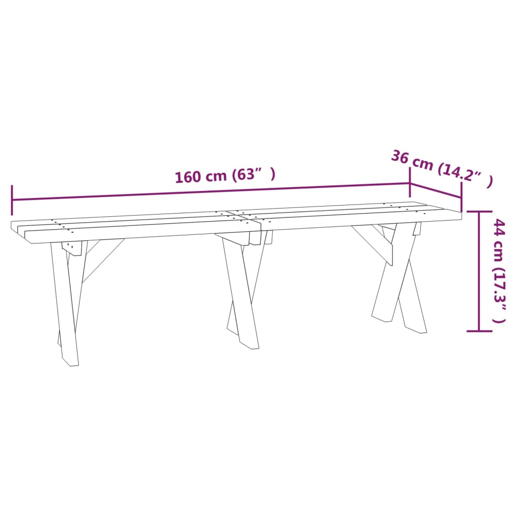 Banc de jardin 110 cm bois de pin imprégné