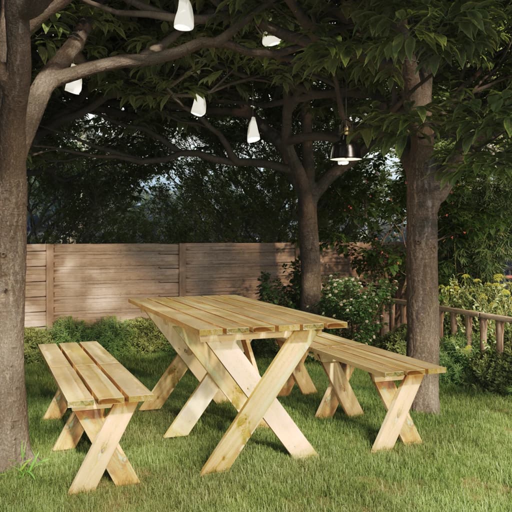 Table de jardin 220x73x70 cm bois de pin imprégné