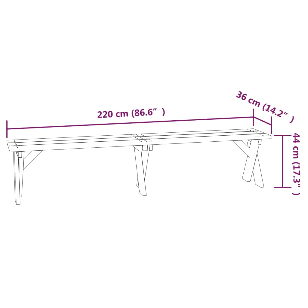 Banc de jardin 110 cm bois de pin imprégné