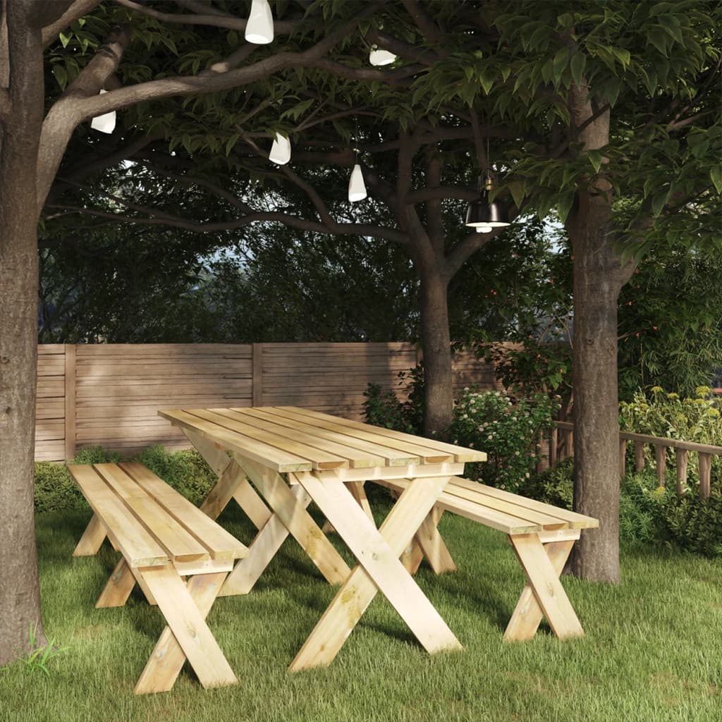 Table de jardin 220x73x70 cm bois de pin imprégné