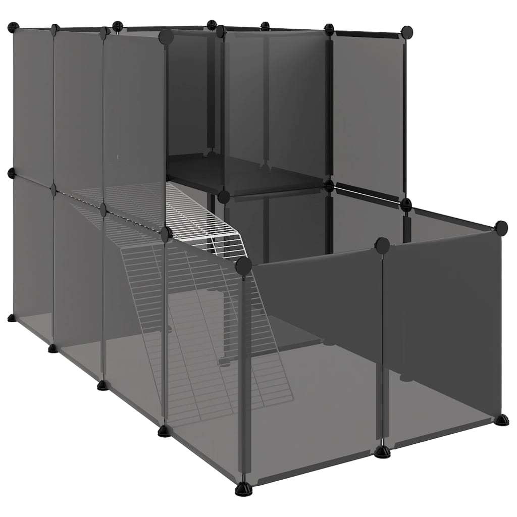 Dierenhok klein 142x74x93 cm polypropeen en staal transparant