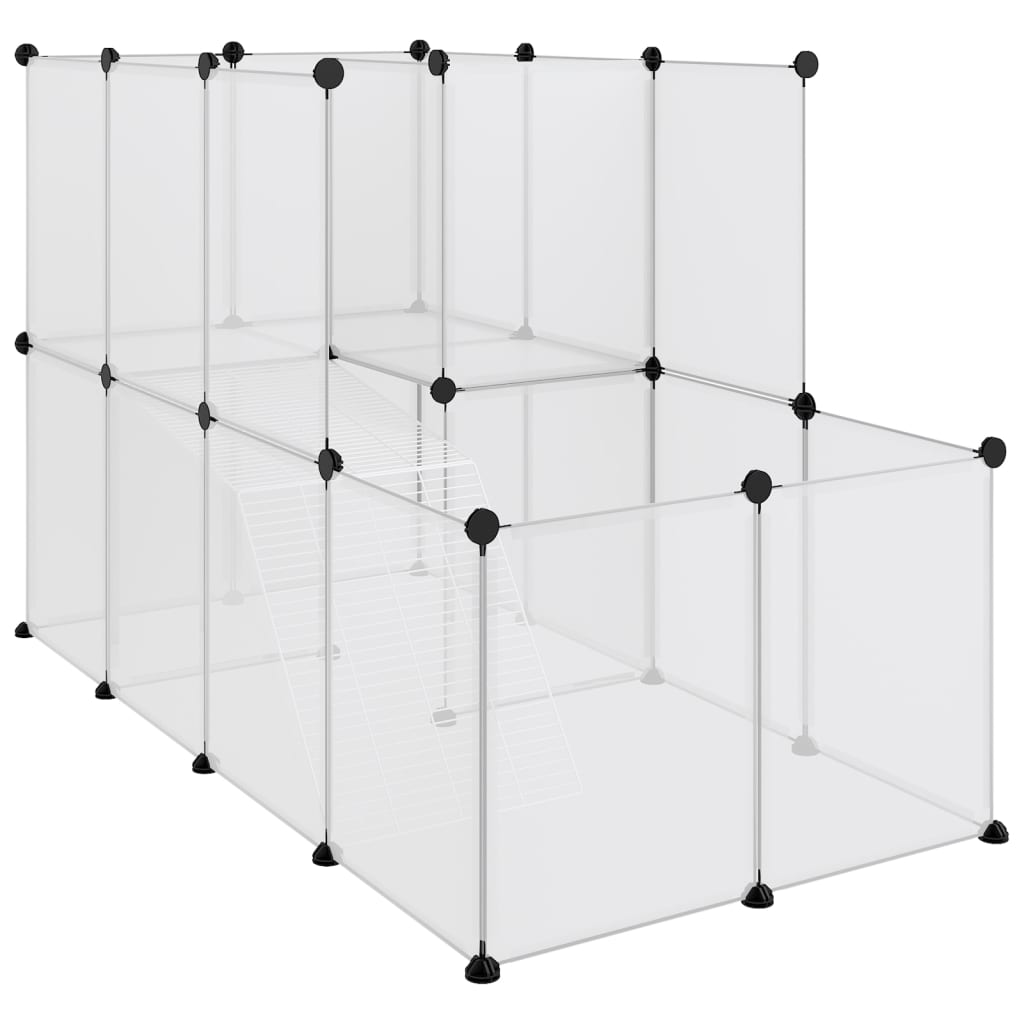 Dierenhok klein 142x74x93 cm polypropeen en staal transparant