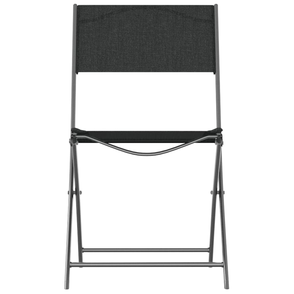 Chaises de jardin pliantes 2 pcs acier et textilène noir