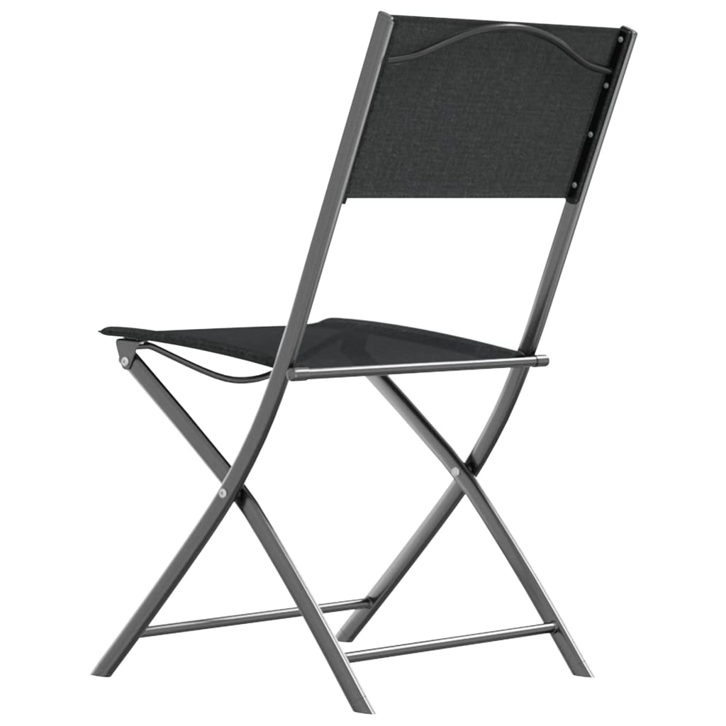 Chaises de jardin pliantes 2 pcs acier et textilène noir