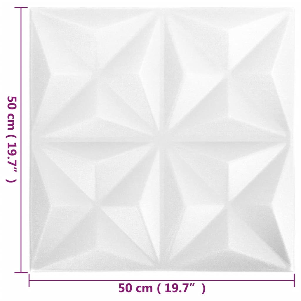 12 st Wandpanelen 3D diamant 3 m² 50x50 cm grijs