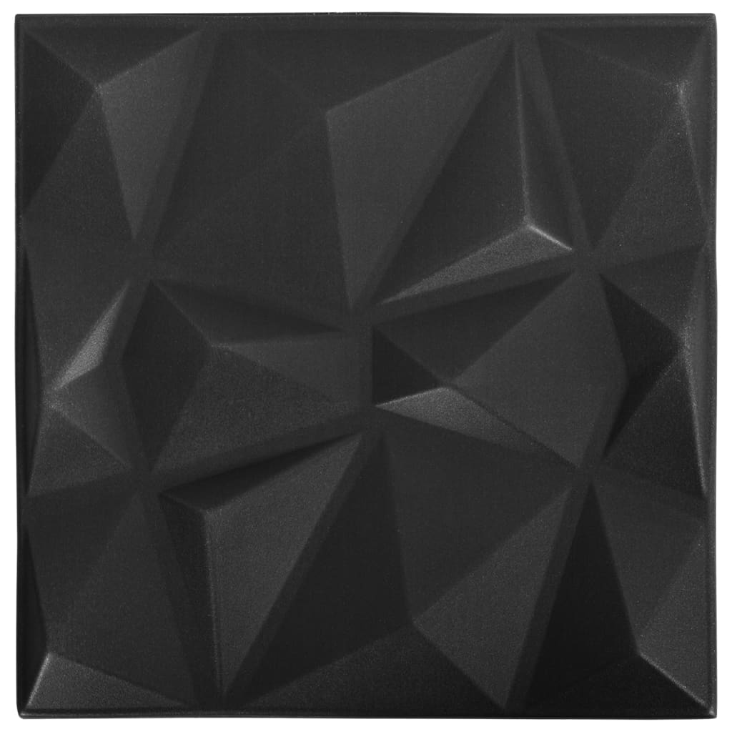 12 pcs Panneaux muraux 3D diamant 3 m² 50x50 cm gris