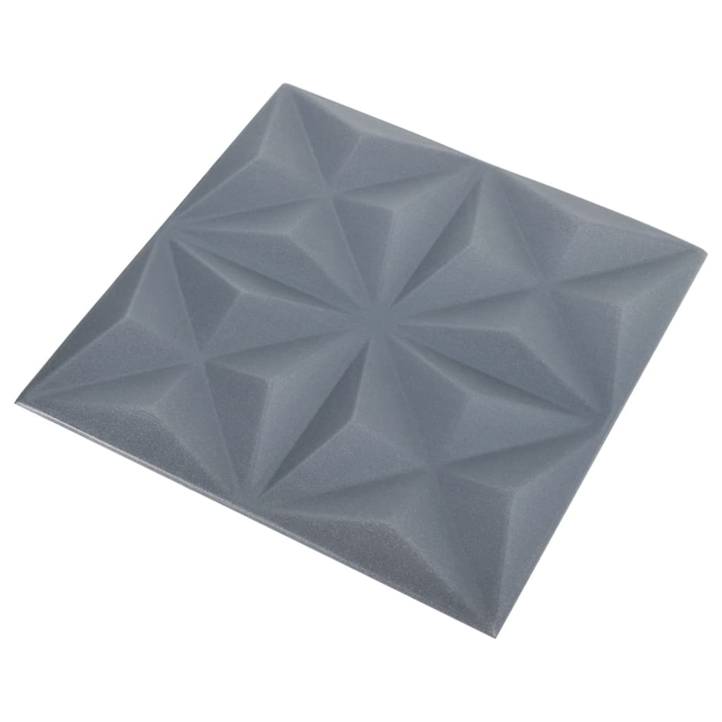 12 pcs Panneaux muraux 3D diamant 3 m² 50x50 cm gris