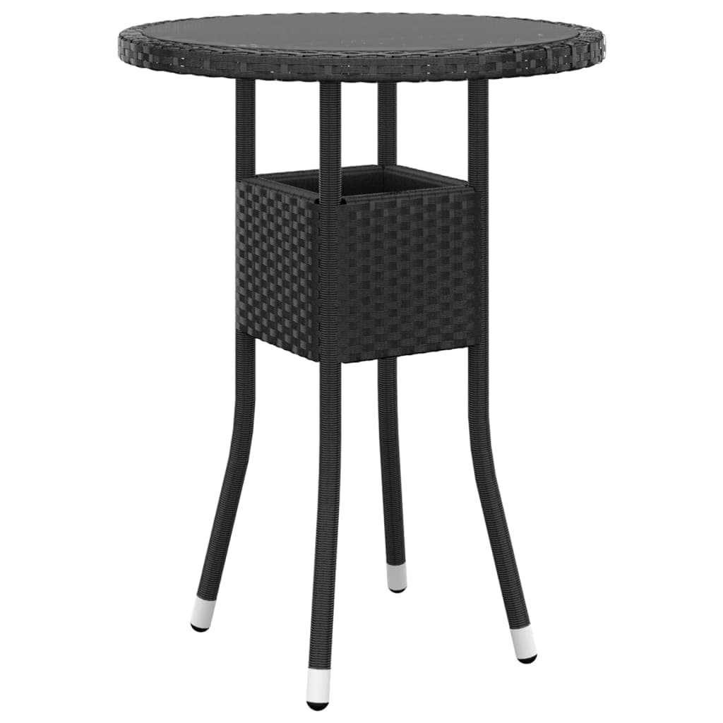 5-delige Bistroset poly rattan gehard glas