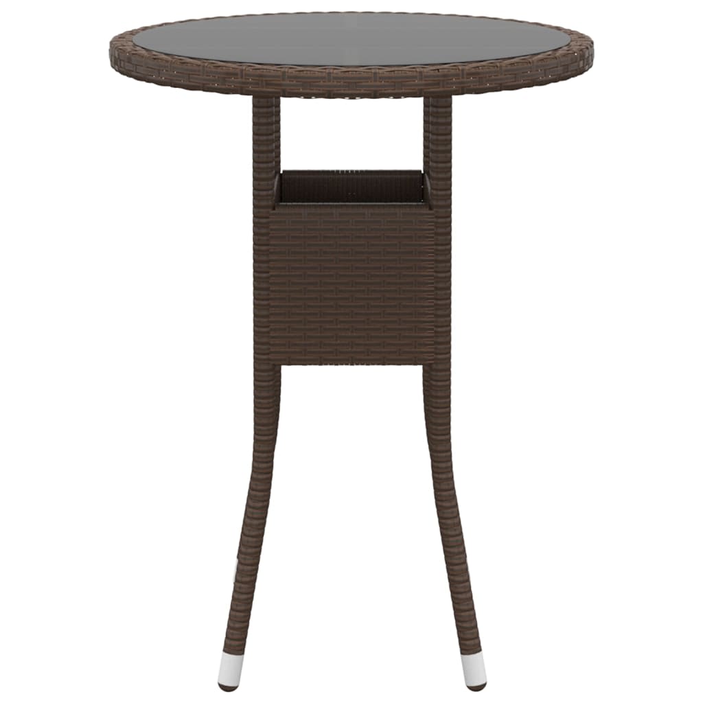 5-delige Bistroset poly rattan gehard glas