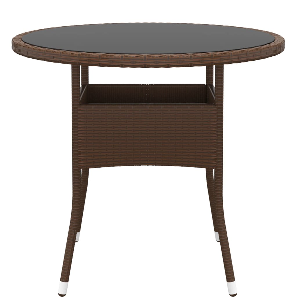 5-delige Bistroset poly rattan gehard glas