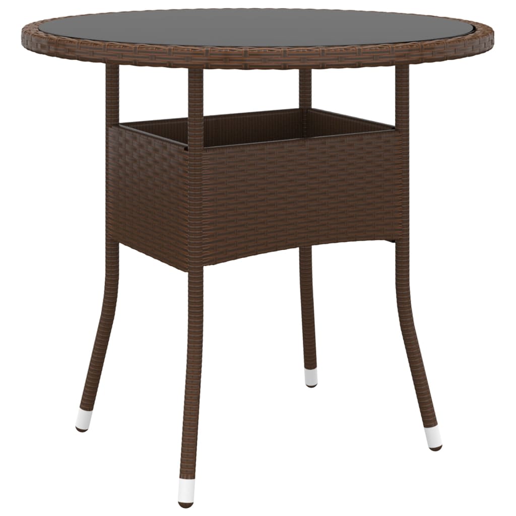 5-delige Bistroset poly rattan gehard glas