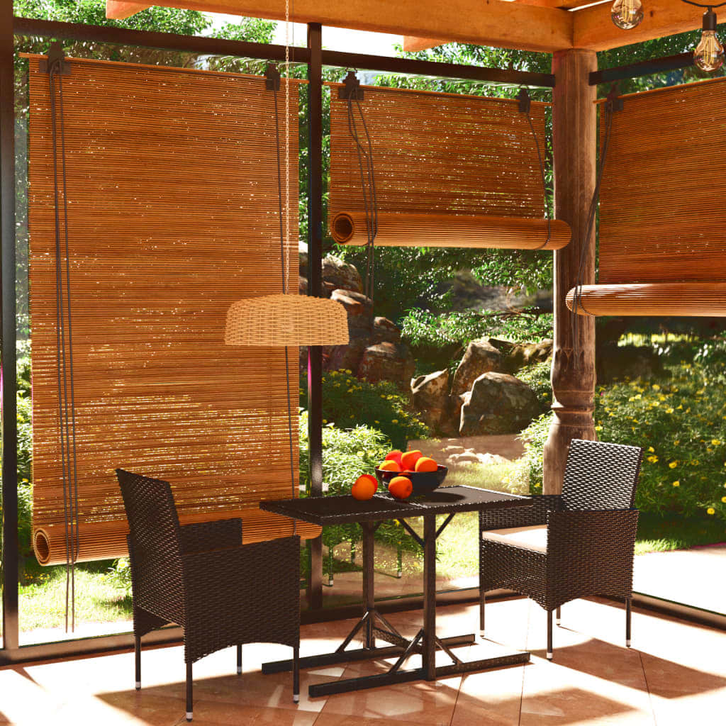 3-delige Tuinset poly rattan en gehard glas