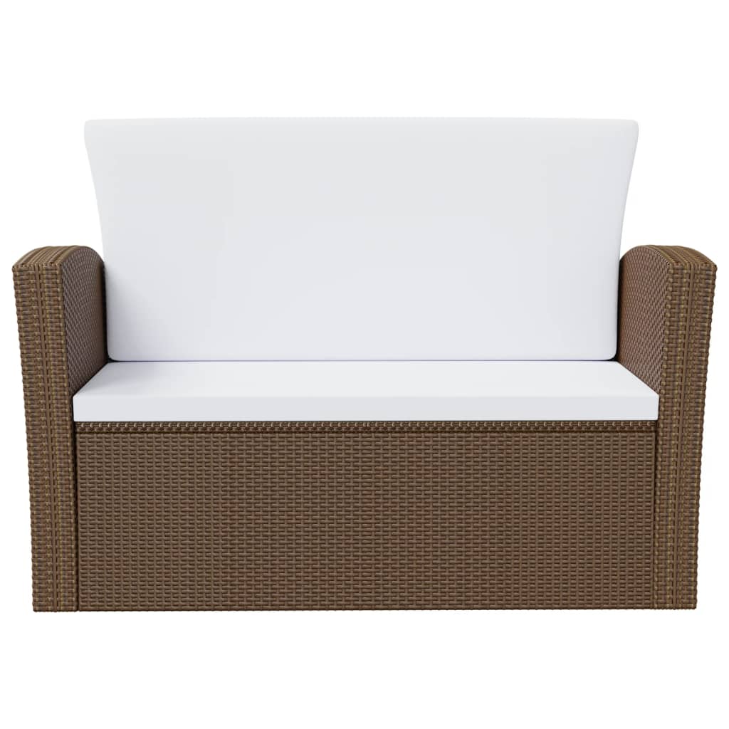 16-delige Loungeset met kussens poly rattan