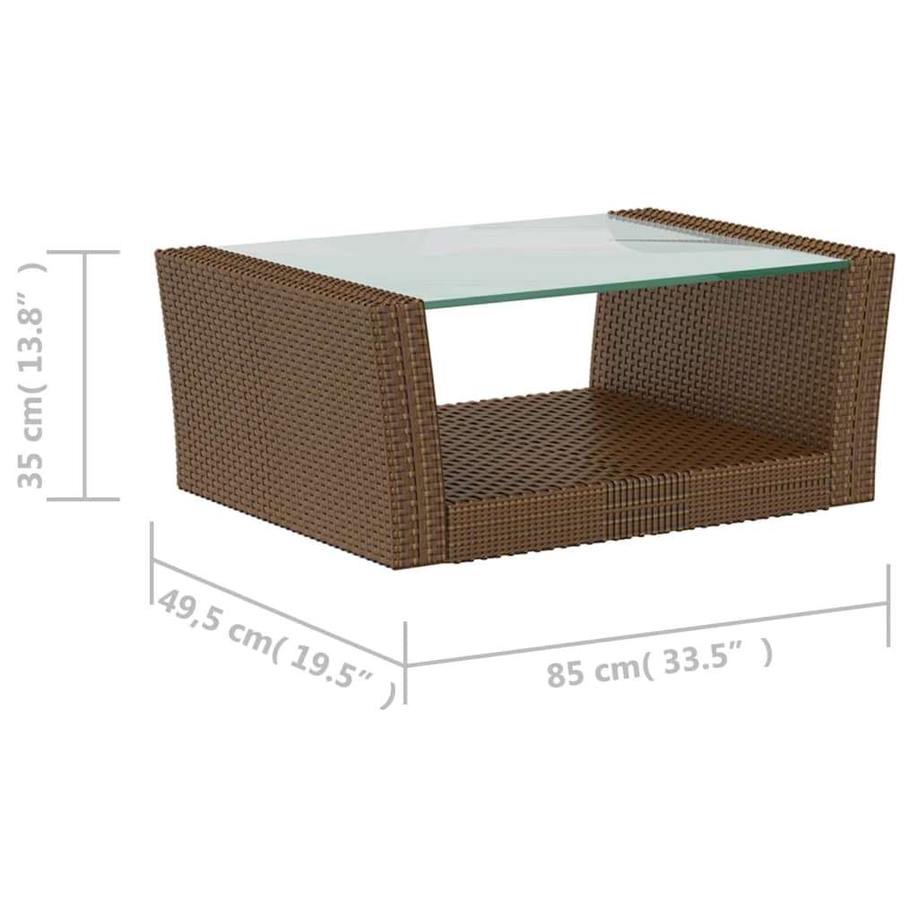 16-delige Loungeset met kussens poly rattan