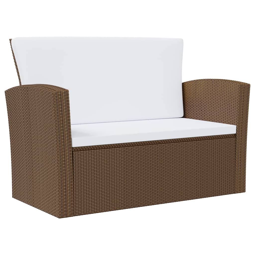 16-delige Loungeset met kussens poly rattan