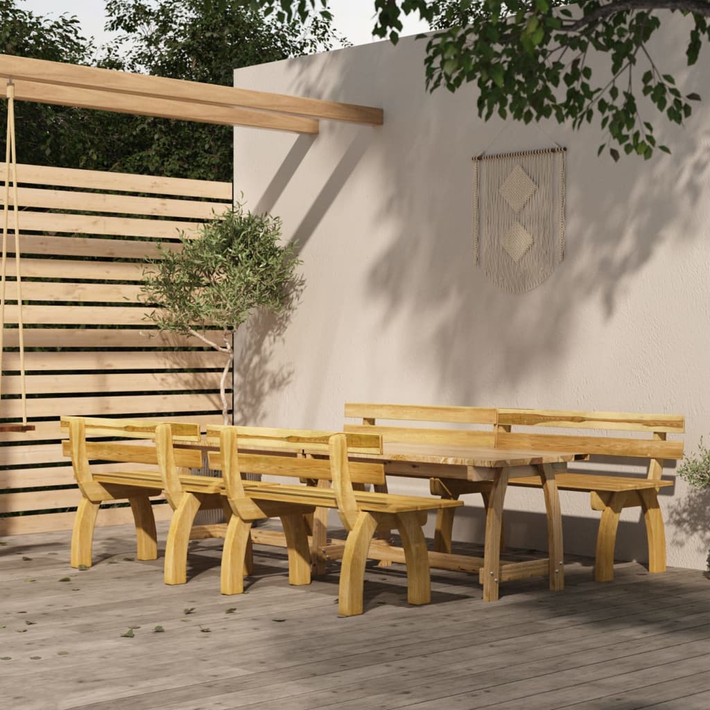 Ensemble de jardin 3 pièces en bois de pin imprégné