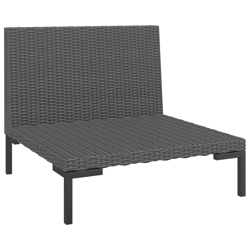 Tuinbanken 3 st met kussens halfrond poly rattan