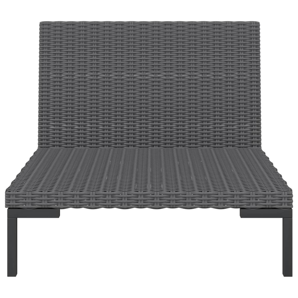 Tuinbanken 3 st met kussens halfrond poly rattan