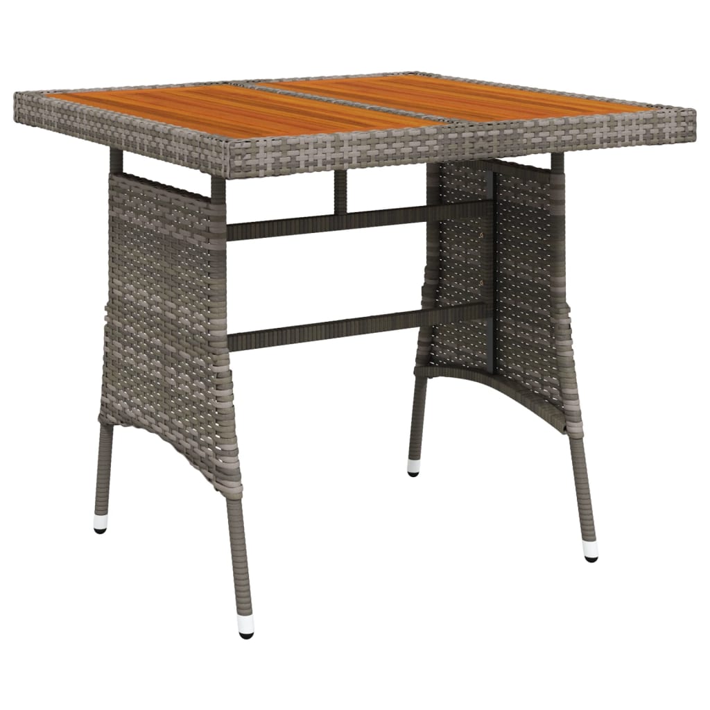 Tuintafel 130x70x72 cm poly rattan en massief acaciahout