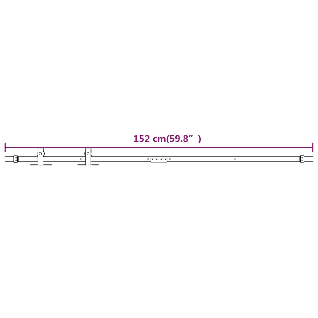 Ophangset voor minischuifdeur 152 cm koolstofstaal