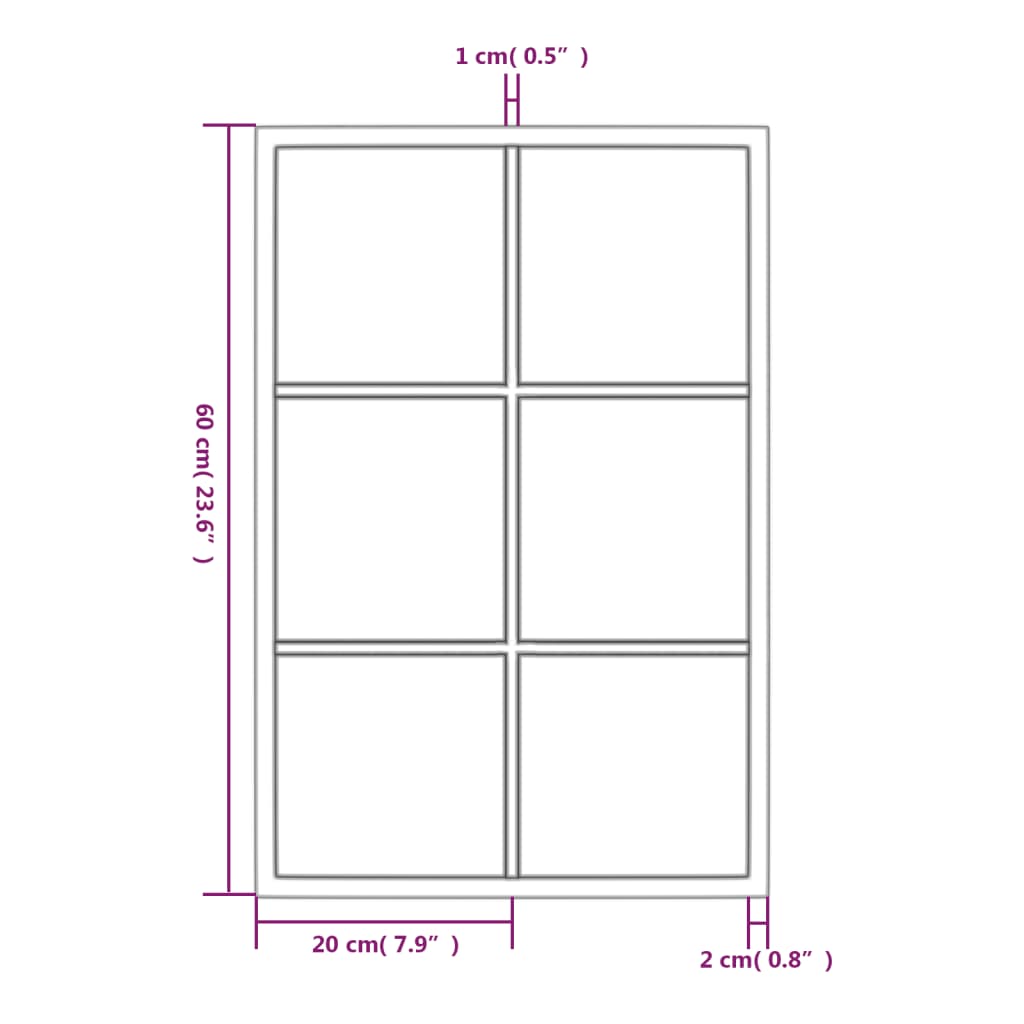 Miroir mural rectangulaire 40x80 cm fer noir