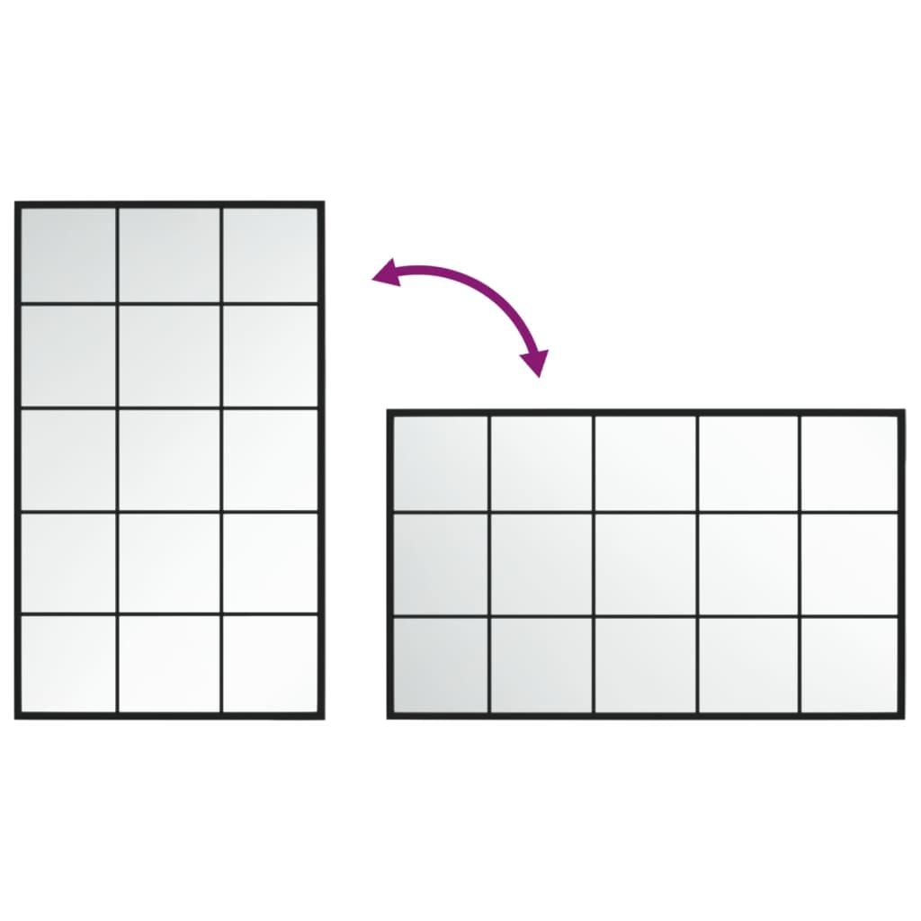 Wandspiegel rechthoekig 40x80 cm ijzer zwart