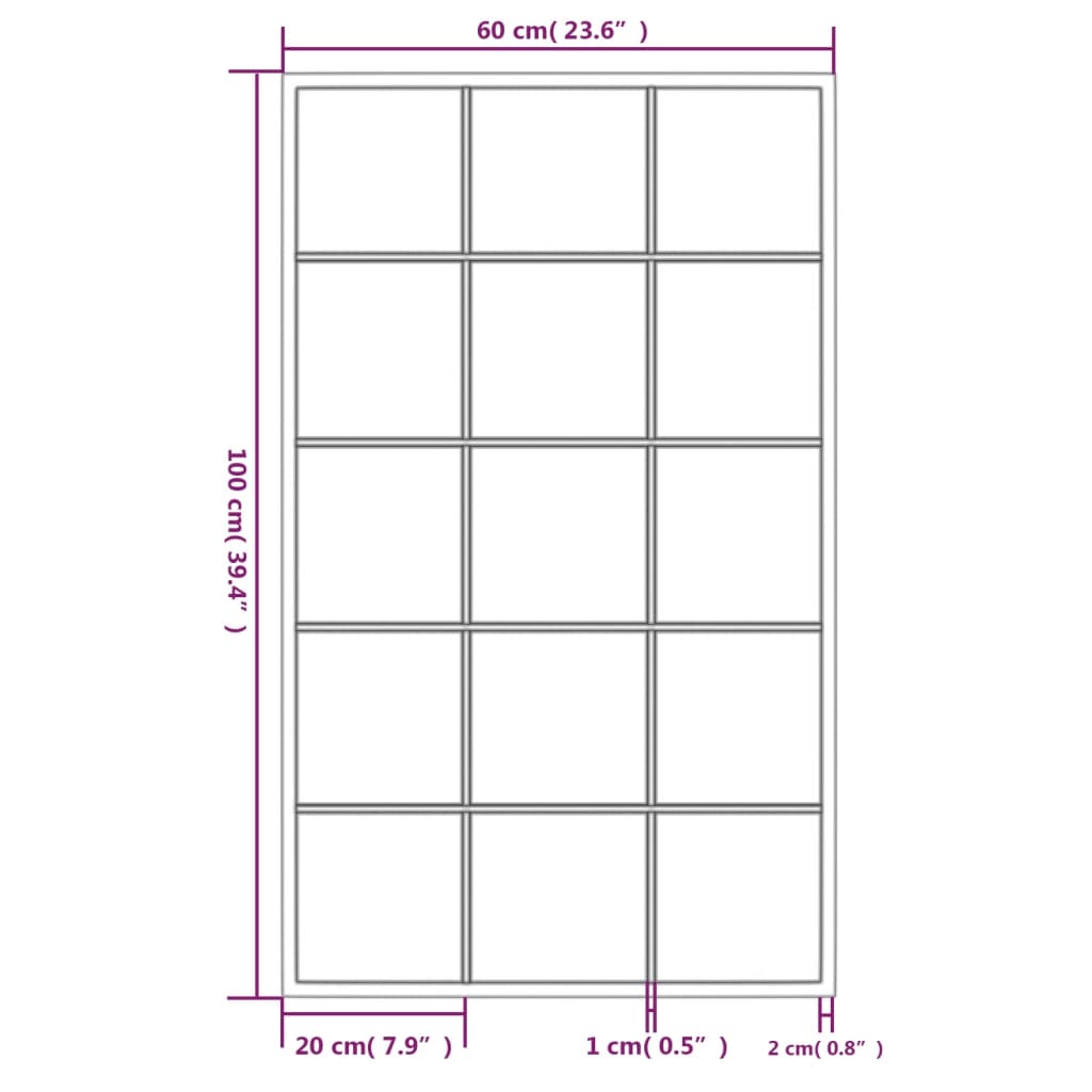 Miroir mural rectangulaire 40x80 cm fer noir