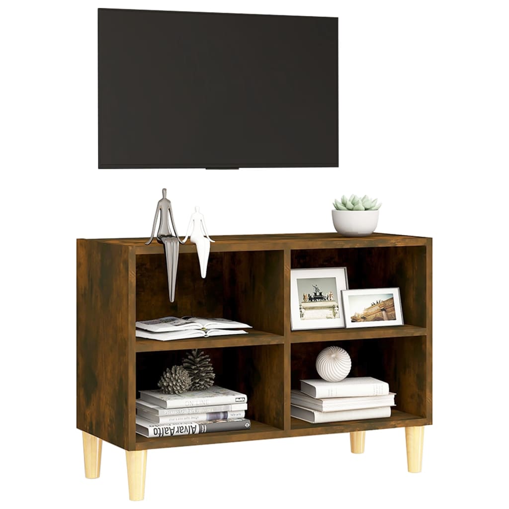 Meuble TV avec pieds en bois 69,5x30x50 cm couleur chêne