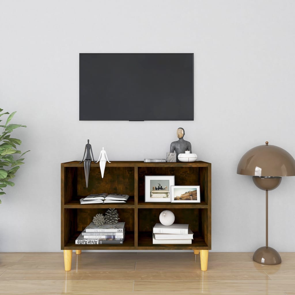 Tv-meubel met houten poten 69,5x30x50 cm