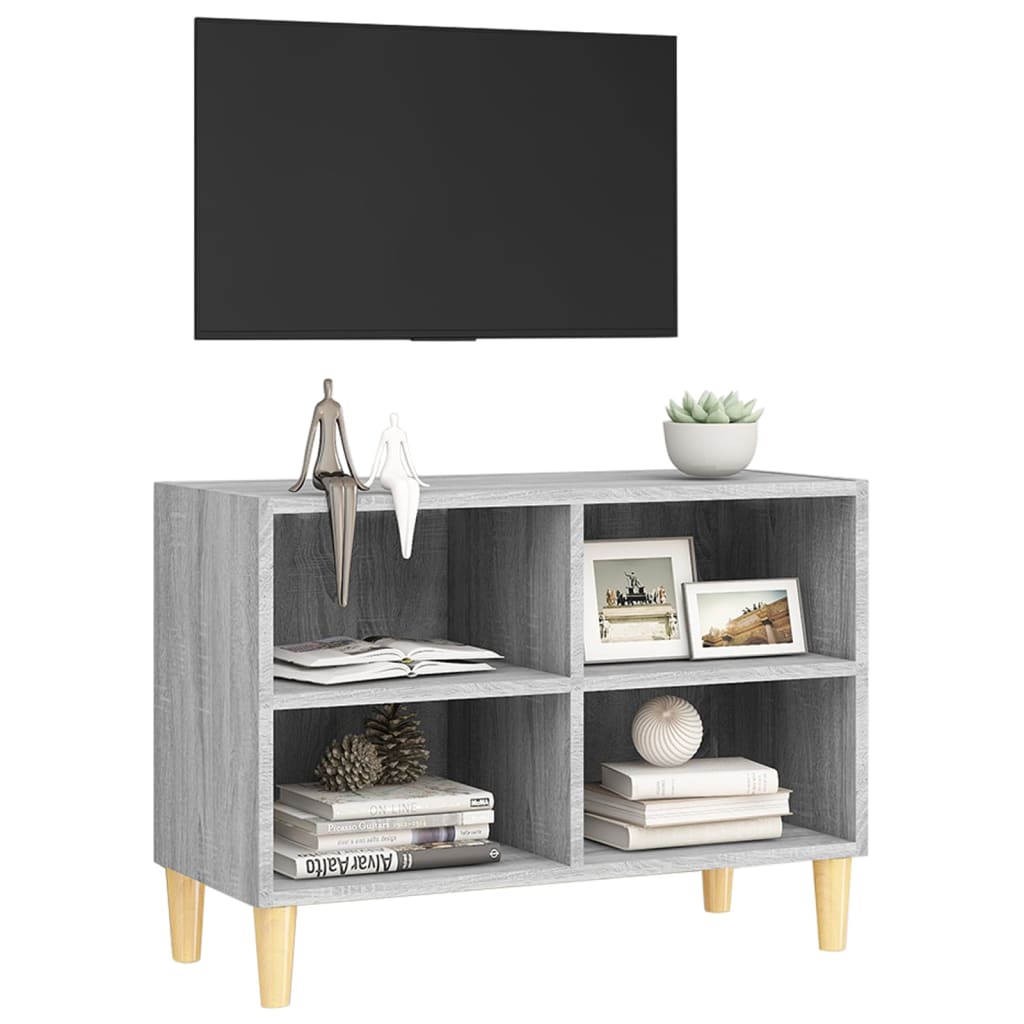 Meuble TV avec pieds en bois 69,5x30x50 cm couleur chêne