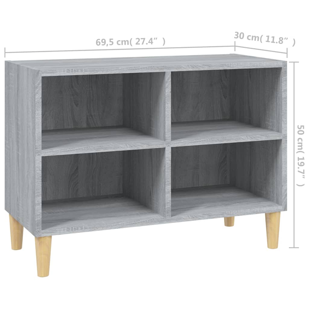 Tv-meubel met houten poten 69,5x30x50 cm sonoma eikenkleurig