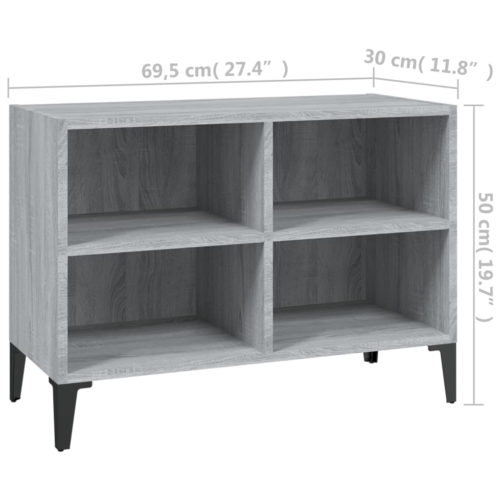 Tv-meubel met metalen poten 69,5x30x50 cm