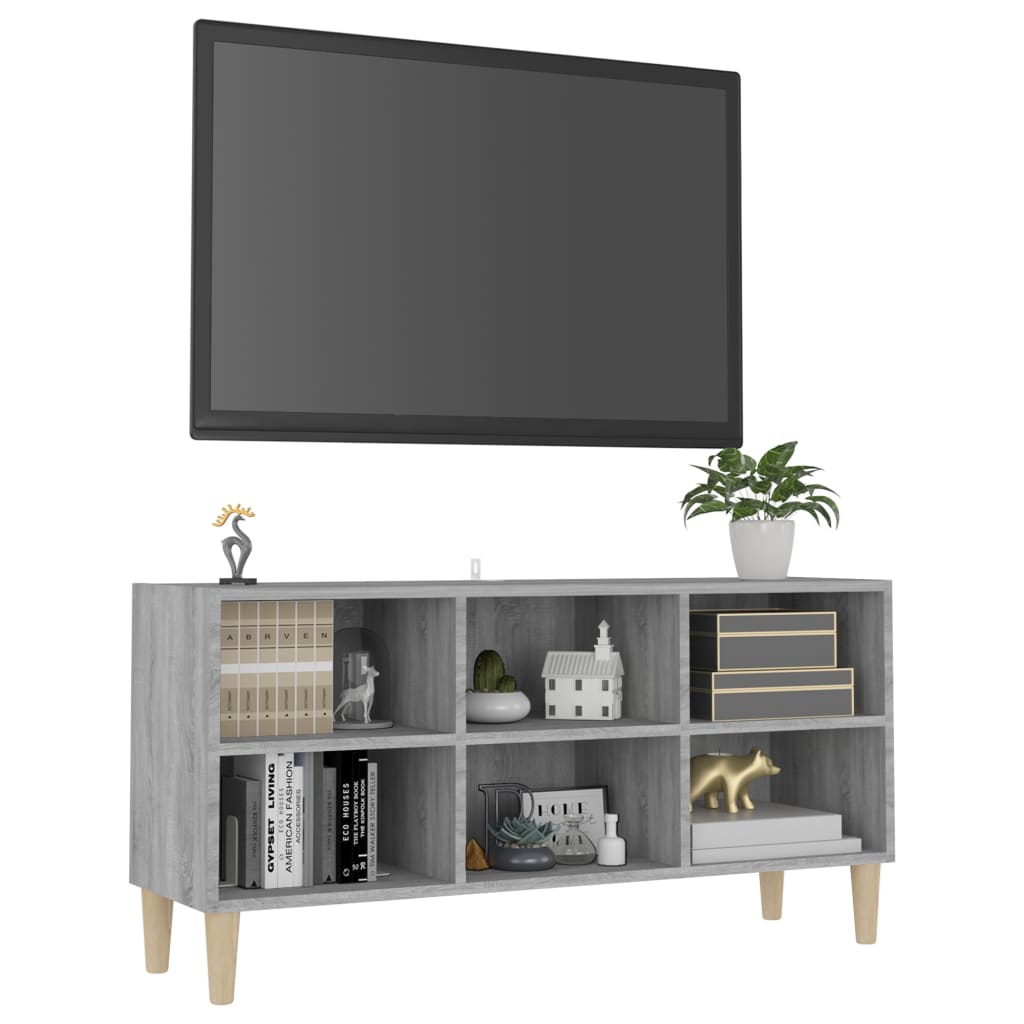 Meuble TV avec pieds en bois 69,5x30x50 cm couleur chêne