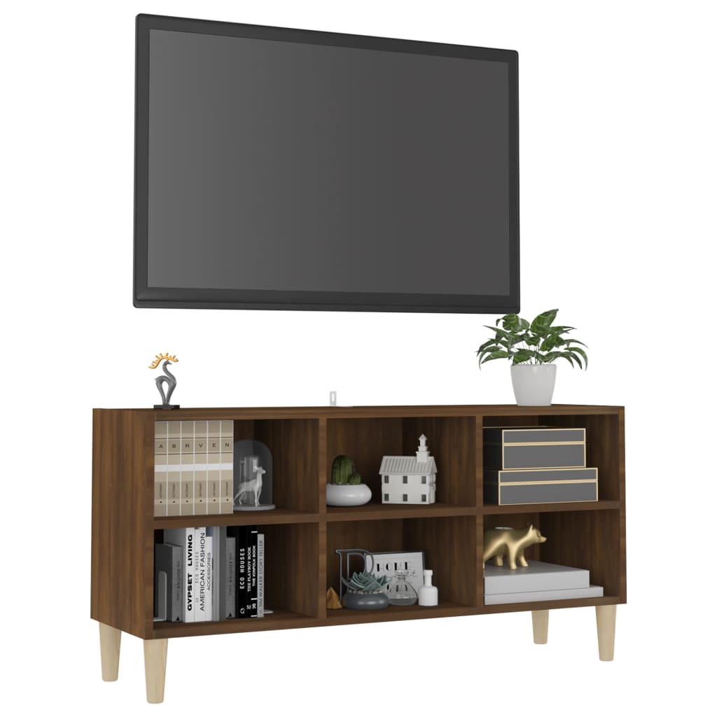 Meuble TV avec pieds en bois 69,5x30x50 cm couleur chêne