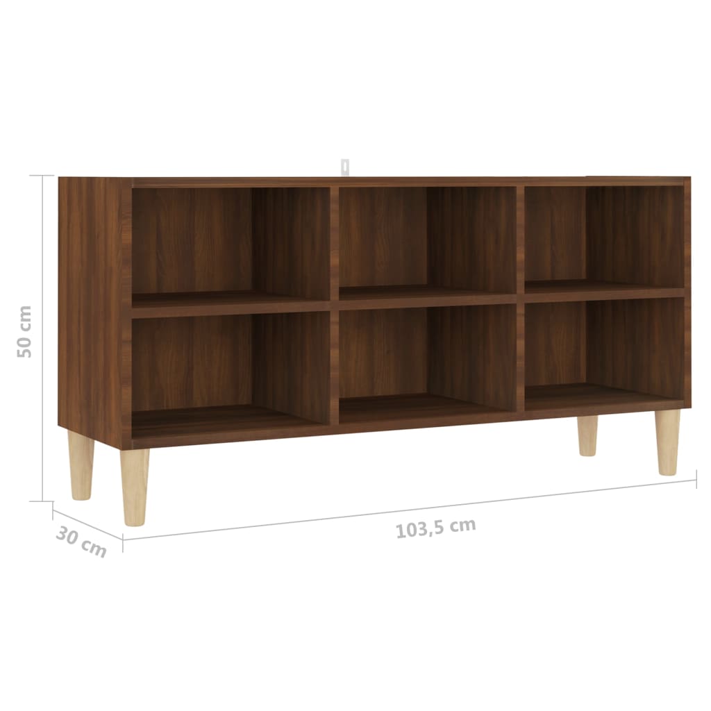 Tv-meubel met houten poten 69,5x30x50 cm