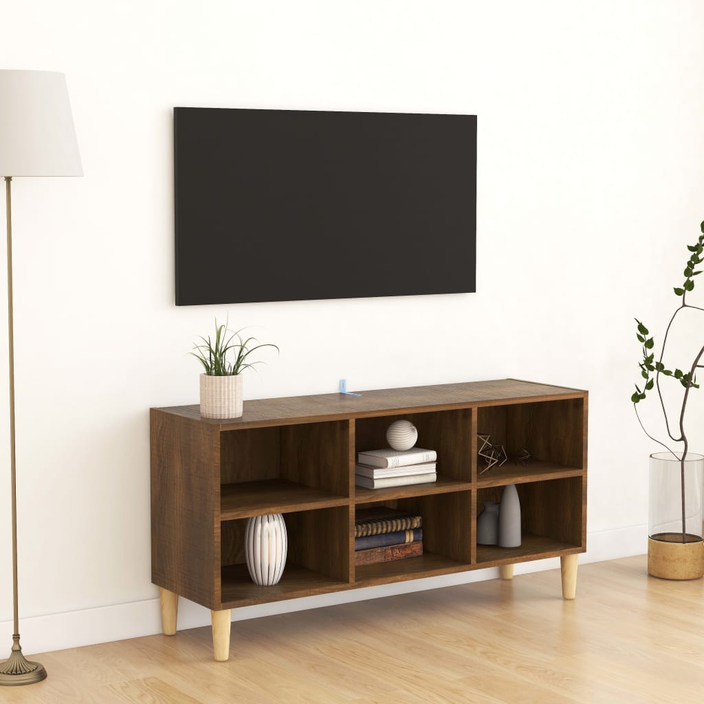 Meuble TV avec pieds en bois 69,5x30x50 cm couleur chêne