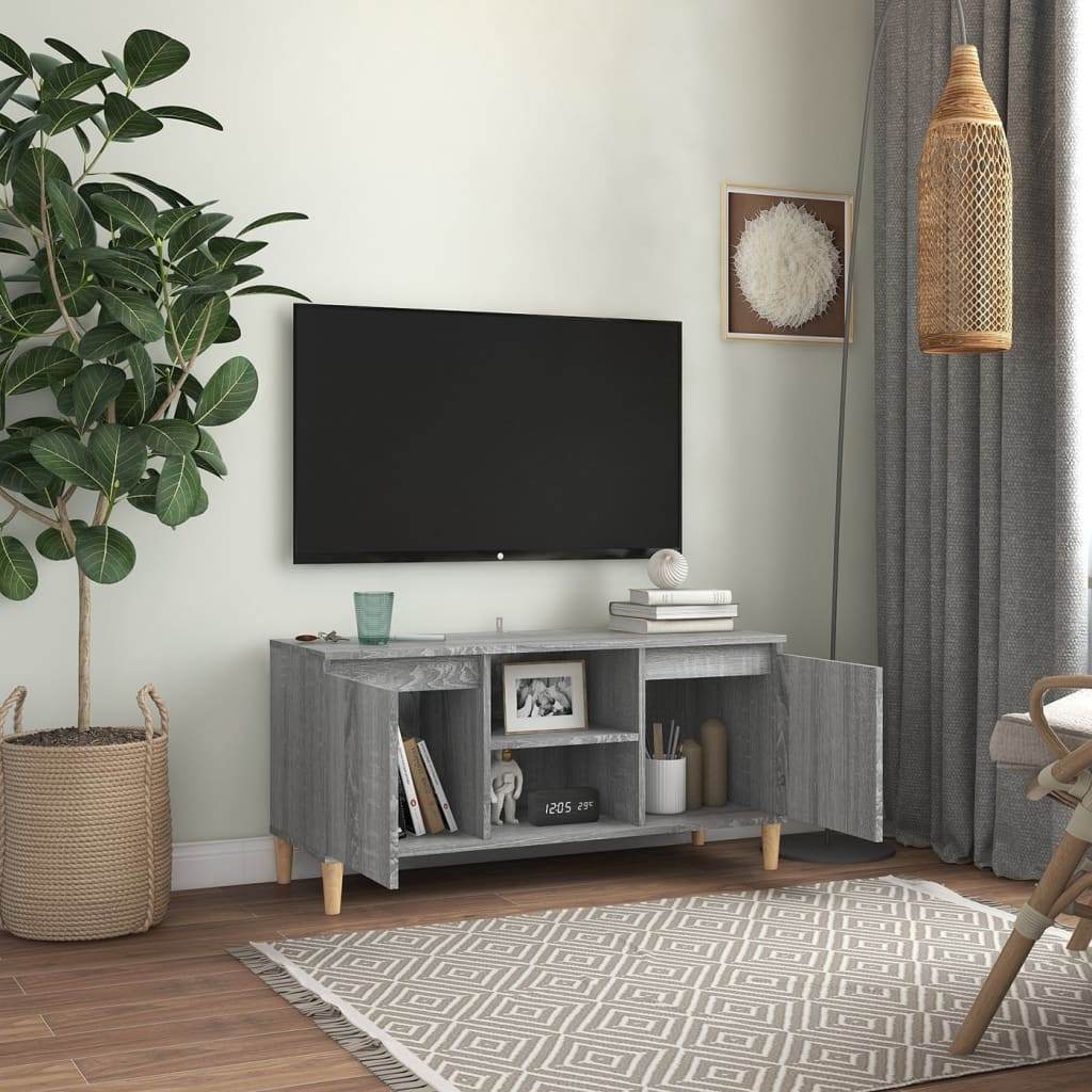 Tv-meubel met houten poten 103,5x35x50 cm eikenkleurig