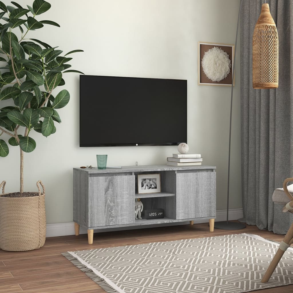 Tv-meubel met houten poten 103,5x35x50 cm eikenkleurig