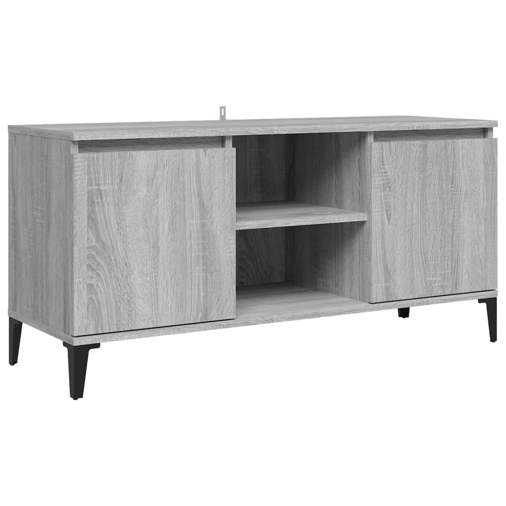 Tv-meubel met metalen poten 103,5x35x50 cm eikenkleurig