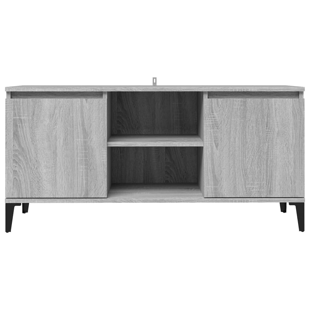 Tv-meubel met metalen poten 103,5x35x50 cm eikenkleurig